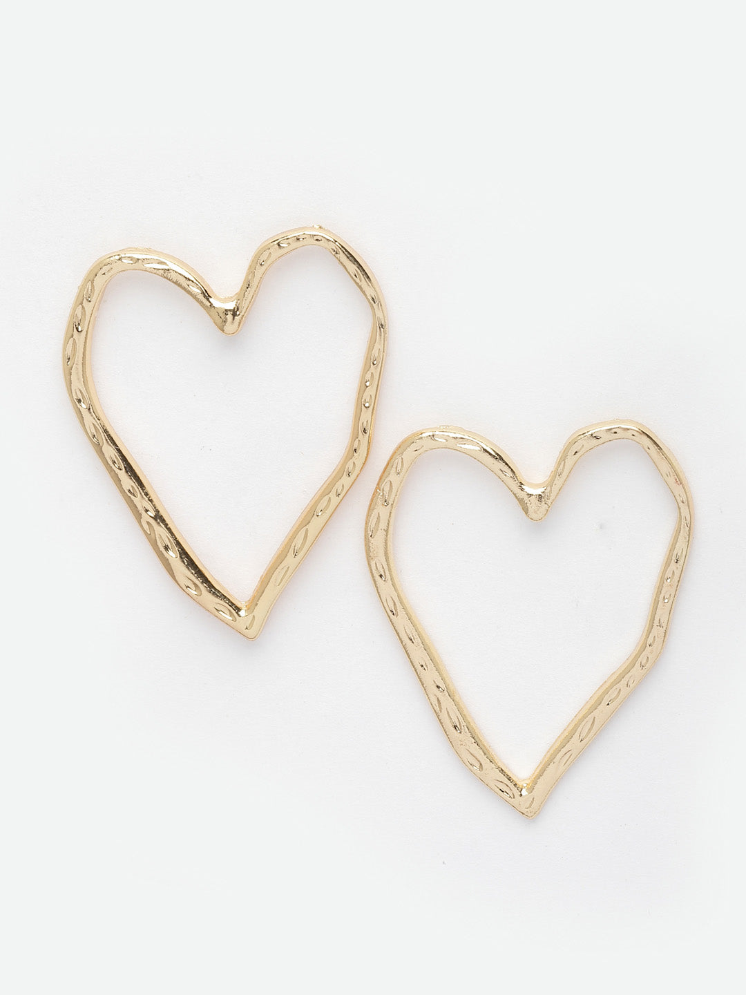 Gold-Plated Heart Shaped Drop Earrings