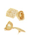 Gold-Plated & White Dome-Shaped Jhumkas
