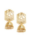 Gold-Plated & White Dome-Shaped Jhumkas