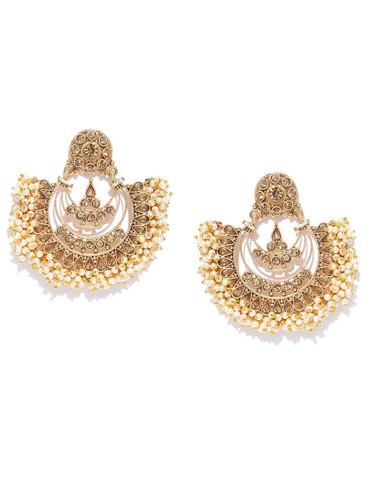 Gold-Plated Handcrafted Crescent Shaped Chandbalis