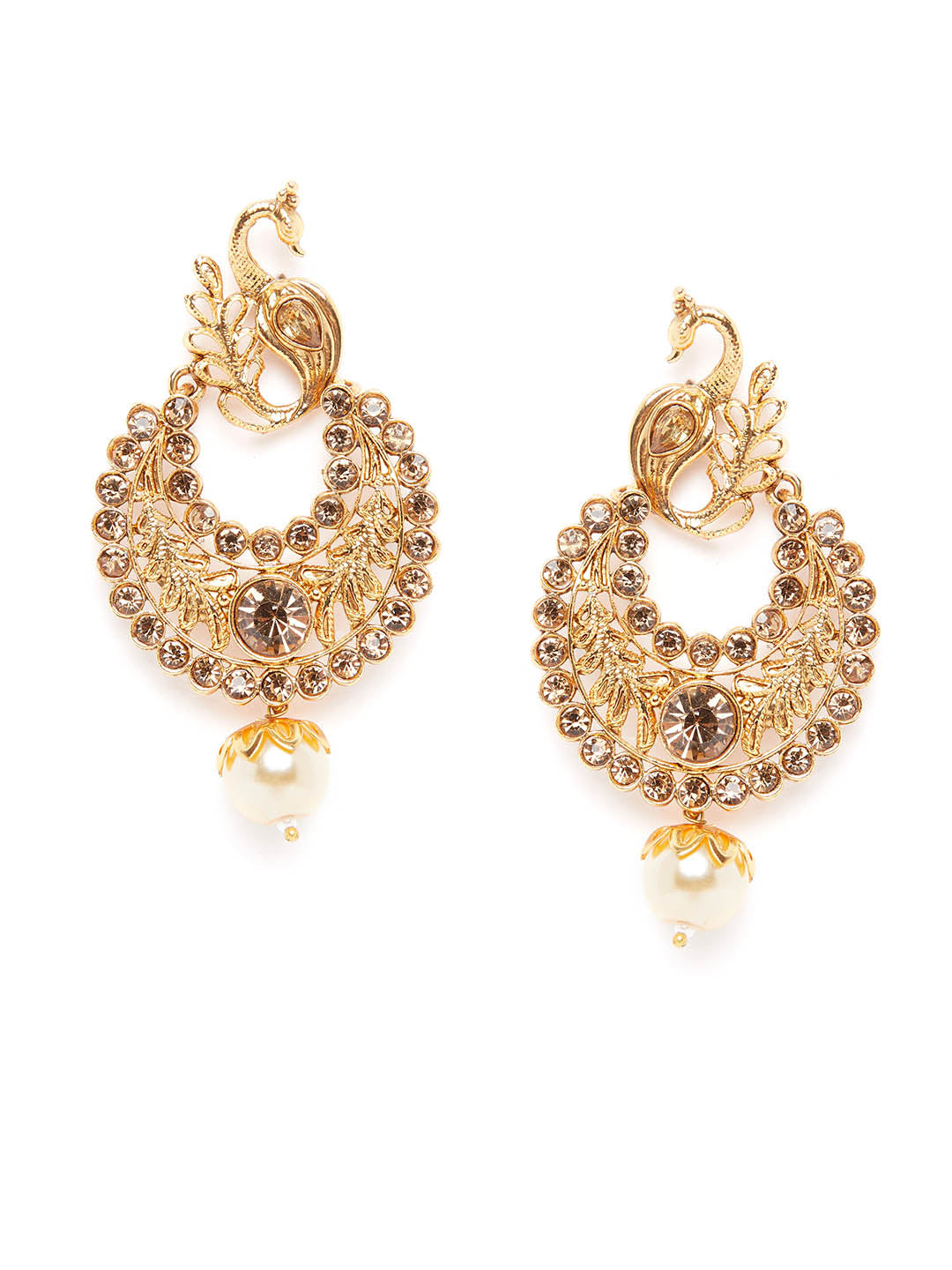 Gold-Toned Crescent Shaped Chandbalis