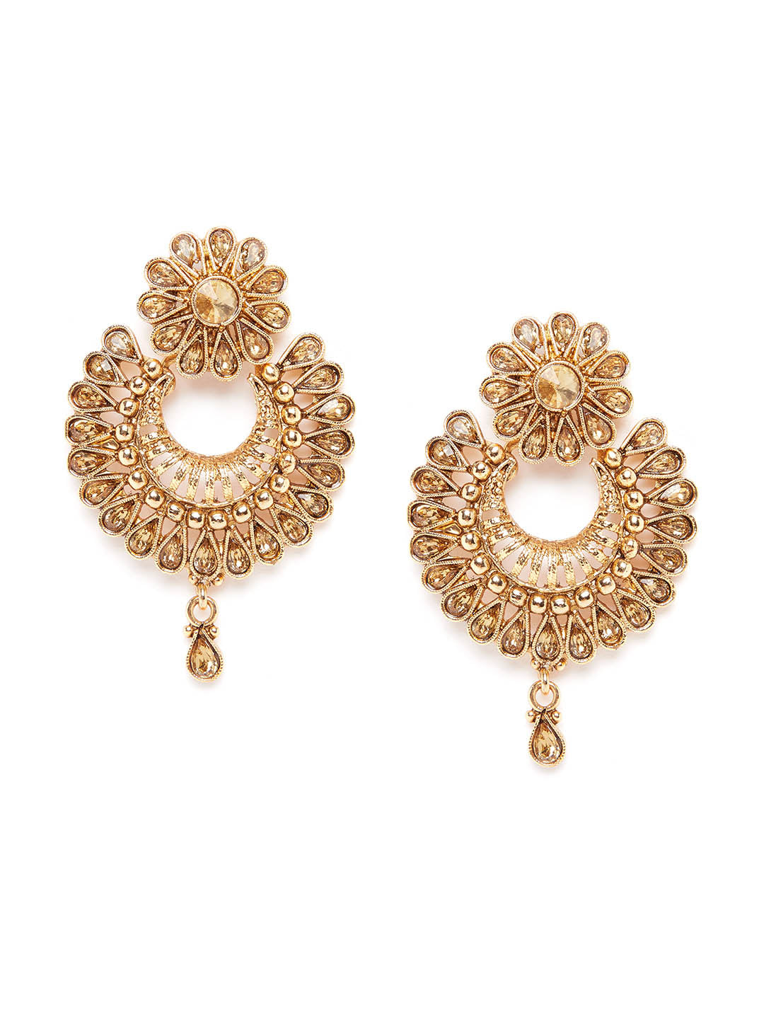 Gold-Plated Crescent Shaped Handcrafted Chandbalis