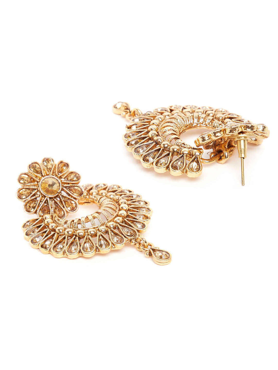 Gold-Plated Crescent Shaped Handcrafted Chandbalis