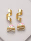 Gold-Toned & Pink Classic Jhumkas