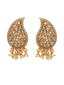 Gold-Plated & White Paisley Shaped Drop Earrings