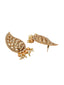 Gold-Plated & White Paisley Shaped Drop Earrings