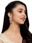 Gold-Plated & White Paisley Shaped Drop Earrings