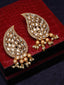 Gold-Plated & White Paisley Shaped Drop Earrings