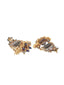 Gold-Toned & Black Dome Shaped Gold-Plated Hand Painted Drop Earrings