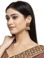 Gold-Toned & Red Dome Shaped Jhumkas