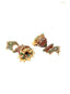 Gold-Toned & Red Dome Shaped Jhumkas