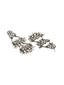 Silver-Toned & White Rhodium-Plated Crescent Shaped Drop Earrings