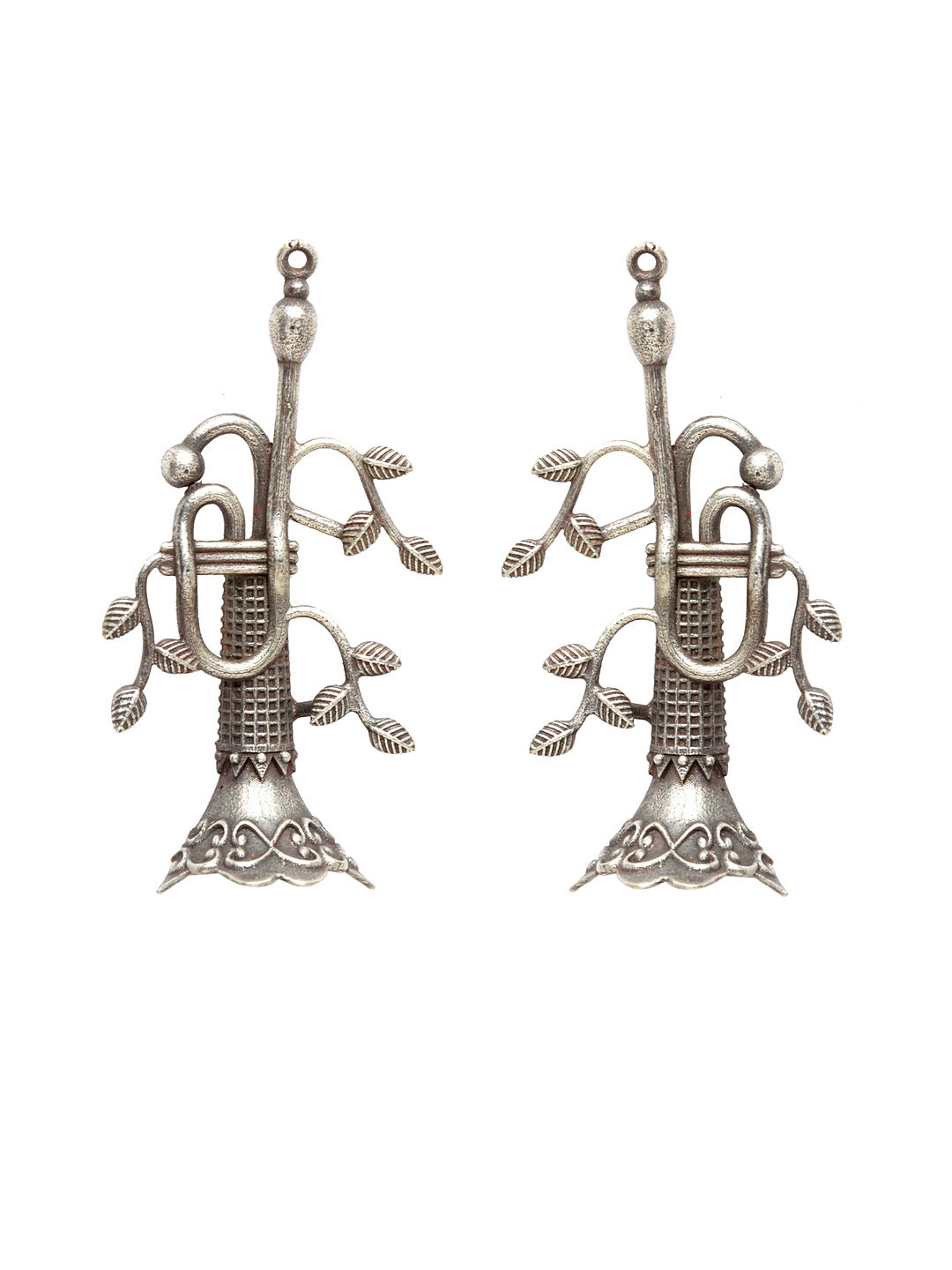 Silver-Plated Contemporary Drop Earrings