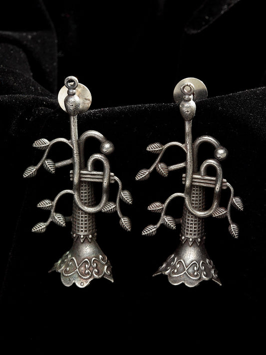 Silver-Plated Contemporary Drop Earrings