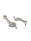 Silver Rhodium-Plated & White American Diamond Contemporary Drop Earrings