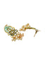 Gold-Plated & Sea Green Kundan Paisley Shaped Drop Earrings