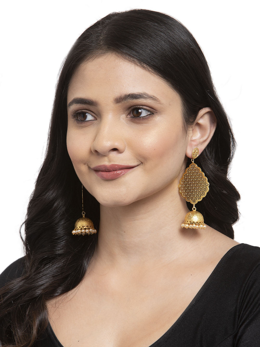 Gold-Plated Dome Shaped Jhumkas