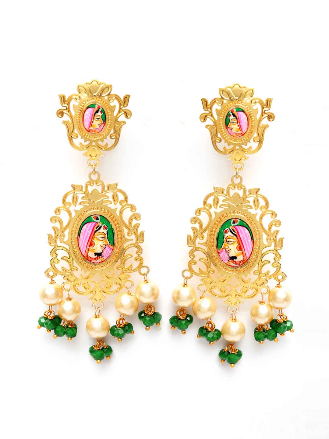 Gold-Toned Contemporary Drop Earrings