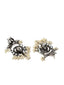 Silver-Toned & Off-White Classic Drop Earrings