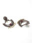 Silver-Plated & Pink Crescent Shaped Drop Earrings