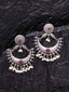 Silver-Plated & Pink Crescent Shaped Drop Earrings