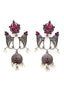Silver-Toned Contemporary Drop Earrings