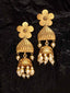 Gold-Toned Floral Jhumkas Earrings