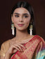 Woman Gold-Toned Classic Pearl Embellished Handcrafted Jhumka Earrings