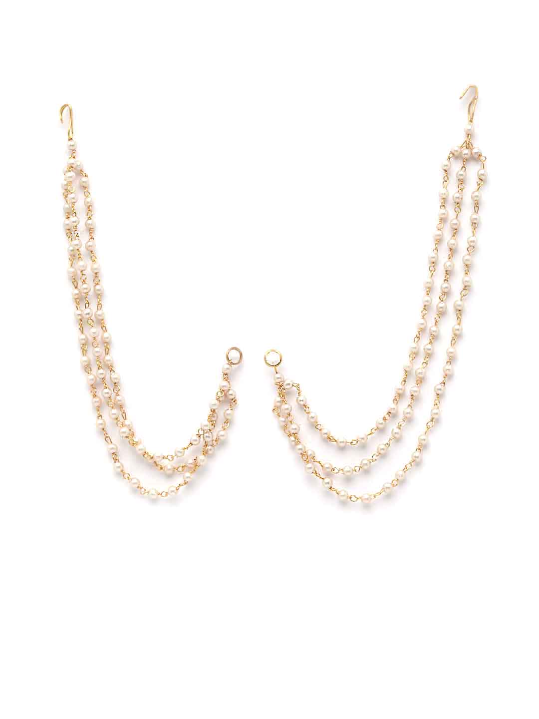 Gold-Plated & White Classic Earring Chain