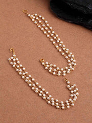 Gold-Plated & White Classic Earring Chain