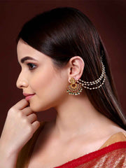 Gold-Plated & White Classic Earring Chain