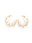 Gold-Plated Pearls Handcrafted Half Hoop Earrings