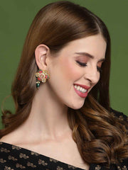 Women Gold-Toned Floral Studs Earrings