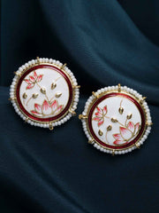 Gold-Plated Circular Studs Earrings