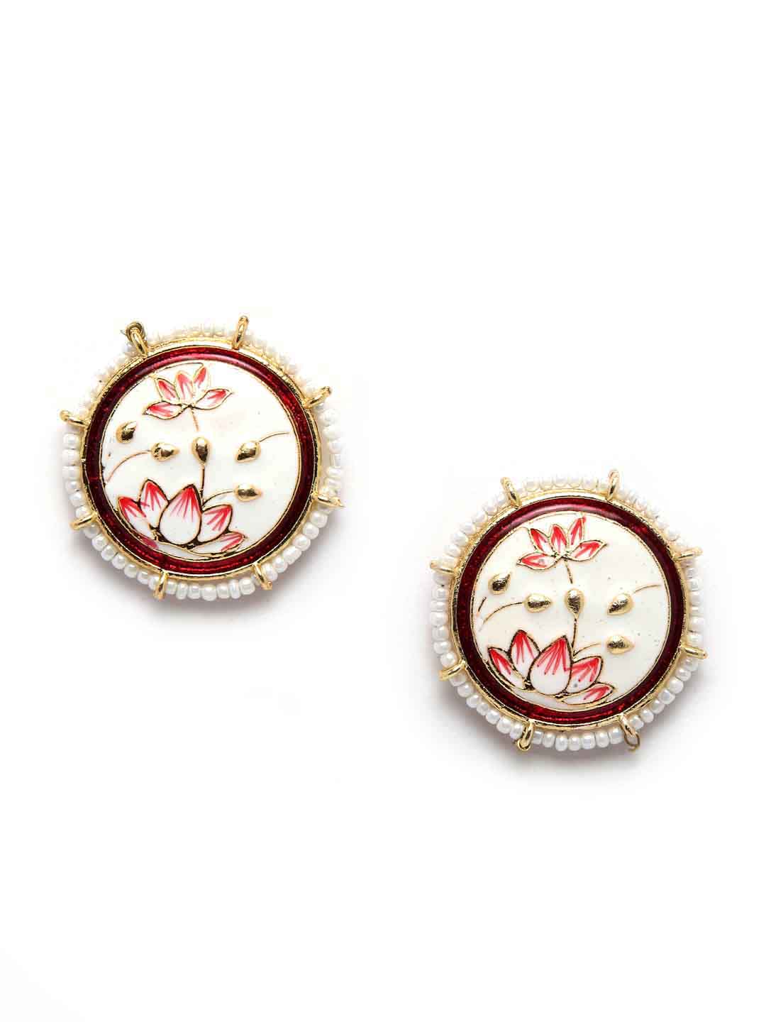 Gold-Plated Circular Studs Earrings