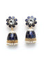 Blue & Gold-Plated Meenakari Jhumkas Earrings