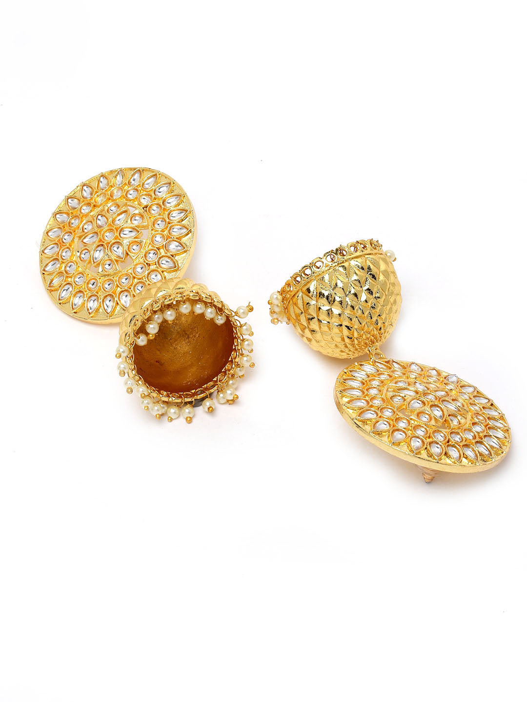 Gold-Plated Circular Jhumkas Earrings