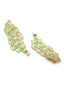 Green & Pink Gold-Plated Kundan Stone Peacock Shaped Drop Earrings