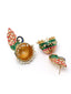 Women Gold-Toned & Pink Peacock Shaped Jhumkas Earrings