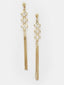 Gold-Plated Stone Studded Contemporary Drop Earrings