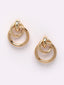 Gold-Plated Circular Shaped Drop Earrings