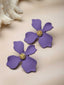 Violet Floral Shaped Drop Earrings