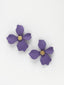 Violet Floral Shaped Drop Earrings