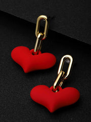 Gold-Plating Heart Shaped Drop Earrings