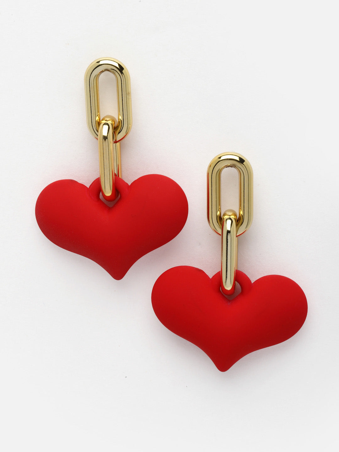 Lock and Key Chain Dangle Earrings