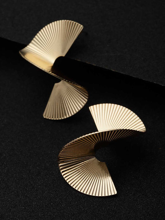 Gold-Plated Contemporary Drop Earrings