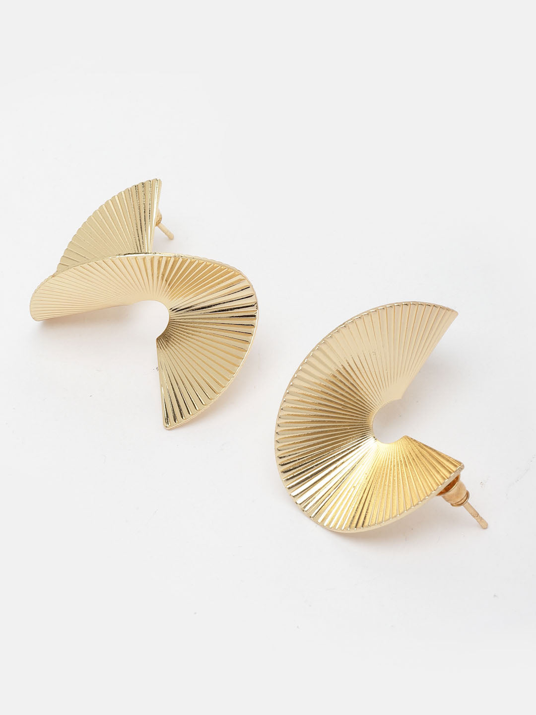 Gold-Plated Contemporary Drop Earrings