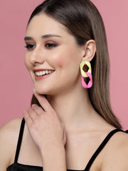 Gold-Plated Contempory Shaped Drop Earrings