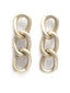 Gold-Toned & Gold Plated Contemporary Chain Drop Earrings