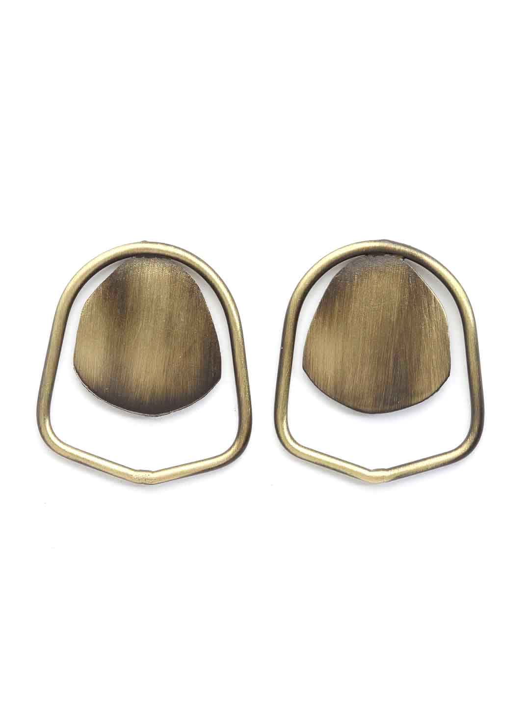 Gold-Plated Shield Stud Earrings